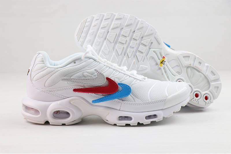 Nike Air Max PLUS White Red Blue Shoes - Click Image to Close